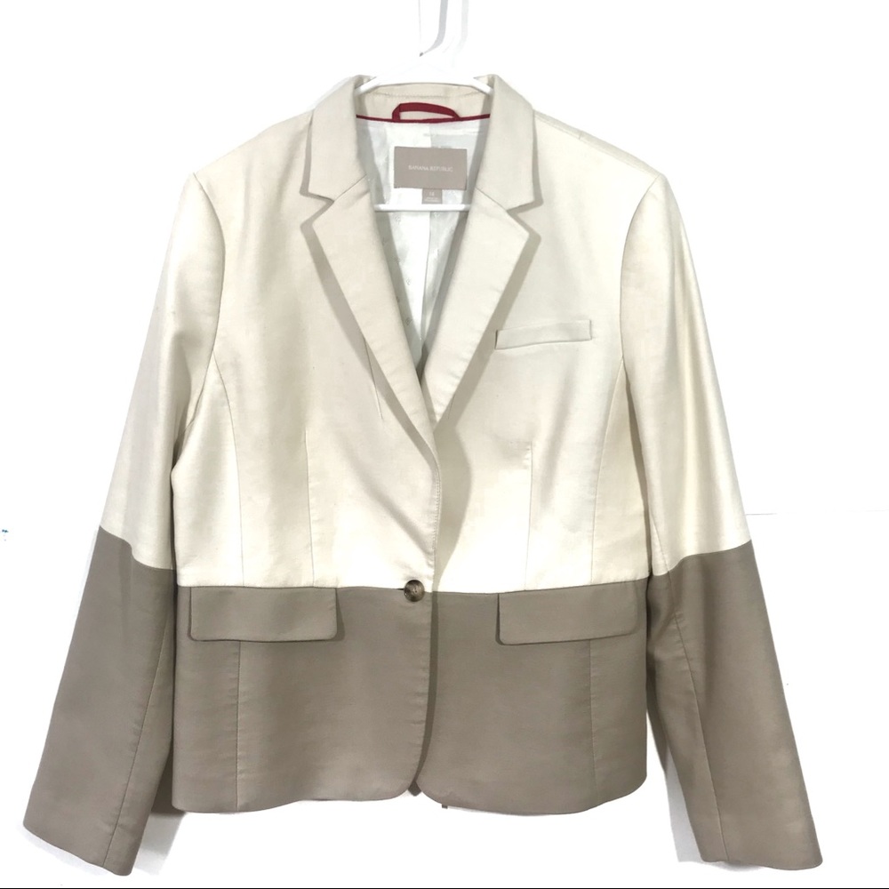 Banana Republic One Button Color Block Blazer